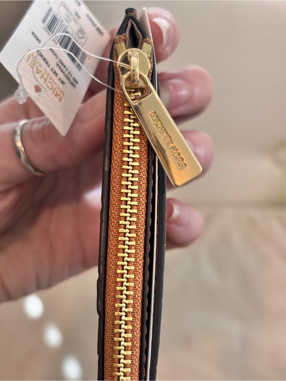 Michael Kors Croc Embossed Jet Set Travel Medium Top-Zip Card Case - Picture 6 of 11